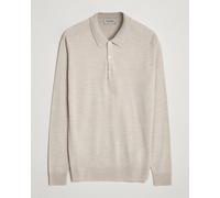 John Smedley Belper Extra Fine Merino Polo Pullover Grey Fleece Grau L