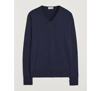 John Smedley Bobby Extra Fine Merino V-Neck Pullover Midnight Blau XL