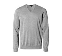 John Smedley Pullover Herren Slim Fit V-Ausschnitt Merinowolle grau, XL