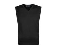 John Smedley Pullunder Herren Slim Fit V-Ausschnitt Merinowolle schwarz, XL