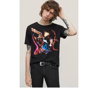 John Varvatos Ss Raw Edge Tee Vintage Wash - Judas Priest Staine Black Größe: M | Bedruckte T-Shirts Outlet | Herren | Schwarz