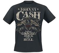 Johnny Cash Original Country Rock n Roll Männer T-Shirt schwarz S 100% Baumwolle Band-Merch, Bands