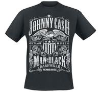 Johnny Cash Outlaw Music Männer T-Shirt schwarz 4XL 100% Baumwolle Band-Merch, Bands