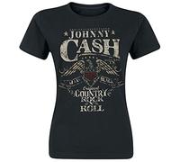Johnny Cash Rock 'n' Roll Frauen T-Shirt schwarz XL 100% Baumwolle Band-Merch, Bands, Rockabilly