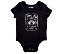 Johnny Cash Schlafstrampler Little Man In Schwarz Nue offiziell Schwarz 0 to 24 Taglia unica