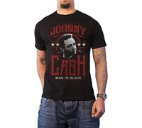 Johnny Cash T Shirt Man in Schwarz Vintage Logo offiziell Herren Nue Schwarz XL