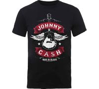 Johnny Cash T Shirt Winged Guitar man in Schwarz Logo Nue offiziell Herren L