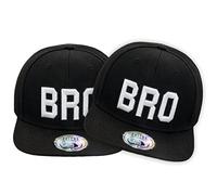 JOHNNY CHICOS NY New York süße Unisex Schwester Bruder Kindercap Smile Tiger Adler Prince Kinder Cap Snapback und Mütze ca. 49-58cm Kopfumfang (One Size, Black:BRO+BRO)