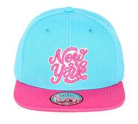 JOHNNY CHICOS NY New York süße Unisex Schwester Bruder Kindercap Smile Tiger Adler Prince Kinder Cap Snapback und Mütze ca. 49-58cm Kopfumfang (One Size, NY-SKRIPT-Sky-PNK)