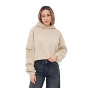 Johnny Urban Cropped Hoodie Damen & Herren Beige - Carly - Kurzer Kapuzenpullover mit Oversized Fit - Crop Pullover Sweatshirt mit Kapuze Kurz - Oversize