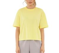 Johnny Urban Cropped Shirt Damen und Herren Gelb Print - Zoey - Kurzes Top aus Baumwolle - Crop Shirt Kurzarm - Basic Tshirt für Sommer