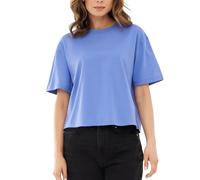 Johnny Urban Cropped Shirt Damen und Herren Lila Blau Print - Zoey - Kurzes Top aus Baumwolle - Crop Shirt Kurzarm - Basic Tshirt für Sommer