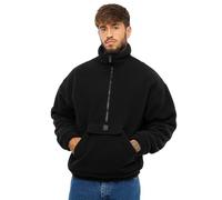 Johnny Urban Fleecepullover Herren Schwarz - Ruben - Pulli mit Reißverschluss - Half Zip Sweater aus Fleece - Warmer Oversized Troyer Mit Kängurutasche - Stehkragen