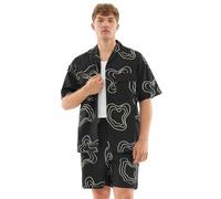 Johnny Urban Hemd Herren Kurzarm Schwarz - Spencer - Oversize Kurzarmhemd mit Print - Casual Shirt für Sommer, Strand, Festival - 100% Baumwolle - Leichtes Freizeithemd
