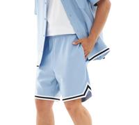 Johnny Urban Kurze Hose Herren Blau - Parker - Shorts mit Kordelzug - 260 GSM Stoffgewicht - Casual Basketball Shorts mit Taschen - Elastischer Bund - Freizeit Stoffhose