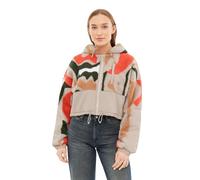 Johnny Urban Kurze Teddyjacke Damen & Herren Beige Print - Carey - Cropped Unisex Sherpa Fleecejacke für Herbst & Winter - Teddy Jacke Mit Kapuze - Warme Übergangsjacke
