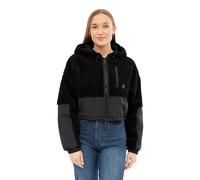 Johnny Urban Kurze Teddyjacke Damen & Herren Schwarz - Carey - Cropped Unisex Sherpa Fleecejacke für Herbst & Winter - Teddy Jacke Mit Kapuze - Warme Übergangsjacke