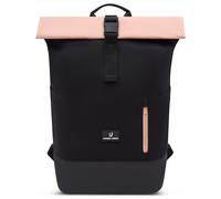 Johnny Urban Rolltop Rucksack Damen & Herren Schwarz Rosa - Luca Medium - Großer Tagesrucksack mit Laptopfach für Arbeit Uni Schule Reise - 17 l - Wasserabweisend