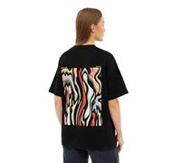 Johnny Urban Oversized Tshirt Herren & Damen Schwarz - Sammy Lava Print - Heavy Basic Kurzarm T-Shirt Oversize - Enganliegender Kragen - Unisex - 100% Baumwolle - Back Printing