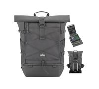 Johnny Urban Reiserucksack Damen & Herren Grau - Allen Travel L - 37L Rolltop Rucksack Groß Handgepäck - Idealer Backpack für Reisen Ausflüge Trips - Wasserabweisend