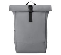 Johnny Urban Rucksack Damen & Herren Grau - Harvey Medium - Rolltop Mit Laptopfach für Uni Business City - 15L - Matte PU Beschichtung - Wasserabweisend