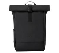 Johnny Urban Rucksack Damen & Herren Schwarz - Harvey Medium - Rolltop Mit Laptopfach für Uni Business City - 15L - Matte PU Beschichtung - Wasserabweisend
