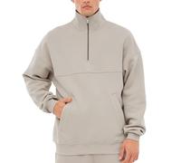 Johnny Urban Sweatshirt mit Reißverschluss Herren & Damen Beige - Cooper - Half Zip Sweater Pullover aus Baumwolle - Oversized Troyer Mit Kängurutasche - Stehkragen