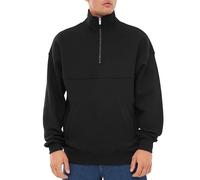 Johnny Urban Sweatshirt mit Reißverschluss Herren & Damen Schwarz - Cooper - Half Zip Sweater Pullover aus Baumwolle - Oversized Troyer Mit Kängurutasche - Stehkragen