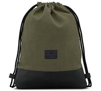 Johnny Urban Turnbeutel Damen & Herren Grün Schwarz - Luke - Beutel Rucksack mit Kordelzug - Baumwoll Canvas - Kleine Innentasche für Wertsachen
