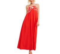 Joiemont Damen-Maxikleid Koi-Fisch, lange Träger, 3D-Fisch, hohe Taille, Maxi-Kleid