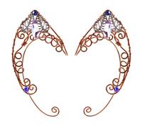 JOINPAYA 1 Paar Retro Ohrclips Damen Elfen Ohrmanschetten aus Metall Handgefertigte Flügel Ohrknochenclips für Cosplay Festliche Anlässe