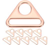 JOINPAYA 10 Stück Dreieckige Metall Schnallen 38mm Verstellbare Innendurchmesser Ringe aus Zinklegierung in Roségold für Gürtel Hosenträger und Rucksäcke Langlebige Bastelverschlüsse