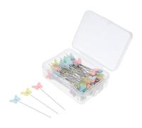 JOINPAYA 100 Stück Bunte Nähkopfnadeln mit Schmetterlingskopf aus Kunststoff und Stahl Stecknadeln zum Quilten Nähen und Basteln