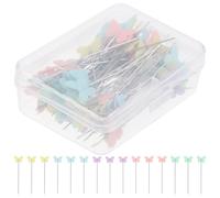 JOINPAYA 100 Stück Nähkopfnadeln mit Schmetterlingskopf Bunte Stecknadeln aus Stahl und Kunststoff Nähzubehör für Quilten Basteln und Kleidung