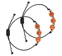 JOINPAYA 2 Stück Pack Verstellbare Basketball Armbänder aus Acryl Sportaccessoires für Damen Herren und Jugendliche Motivierende Team Armbänder für Basketball und Fitness