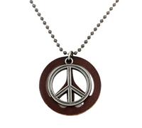JOINPAYA 2 Stück Retro Peace Zeichen Anhänger Halskette Braune Pulloverkette aus Langlebigem Material Modischer Schmuck für Damen und Herren Geschenkidee