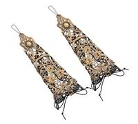 JOINPAYA 2 Stück Spitzen Armbandhandschuhe Fingerlose Gothic Handschuhe aus Atmungsaktivem Mesh mit Strassbesatz Steampunk Brauthandschuhe für Halloween Abschlussball und Party