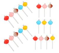 JOINPAYA 20 Stück Selbstgemacht Lutscher Anhänger Bunte Resin Charme in Lutscherform Schmuckanhänger für Ohrringe Armband Halskette Schmuckzubehör zum Basteln und Gestalten