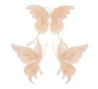 JOINPAYA 3 Stück Bestickte Schmetterlings Patches Bunte Stoffaufnäher für Selbstgemacht Kleidung Jeans Taschen und Rucksäcke Kleine Applizierbare Flicken ohne Kleber