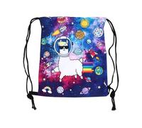 JOINPAYA 3D Cartoon Alpaka Kordelzugbeutel aus Oxford Stoff Strapazierfähiger Aufbewahrungsbeutel mit Großem Fassungsvermögen Rucksack für Schule Reisen und Alltag