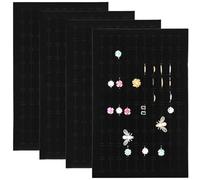 JOINPAYA 4 Stück Schwarze Schaumstoffeinlagen 28x18cm für Schmuckkästchen Ohrring und Ring Organizer mit 22mm Schlitz Stapelbare Schmucktablett Einsätze zur Schmuckaufbewahrung