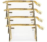 JOINPAYA 4 Stück Transparentes Kosmetiktäschchen Wasserabweisend Kleine Reisekosmetiktasche mit Reißverschluss Tragbarer Kulturbeutel für Damen Leichter Kosmetik Organizer