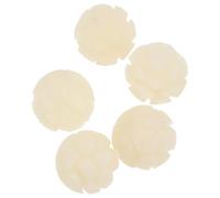 JOINPAYA 5 Stück Bodhi Lotus Perlen 15 16mm Weiß 4 Lagig Geschnitzt Selbstgemacht Schmuckherstellung Zubehör für Halsketten Armbänder und Dekoration