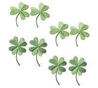 JOINPAYA 8 Stück Gestickte Kleeblatt Aufnäher zum Aufbügeln Dekorative Hutapplikationen aus Dickem Stoff Nähstoffflicken für Kleidung Selbstgemacht Reparatur Verzierung