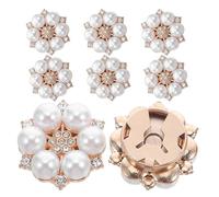 JOINPAYA 8 Stück Manschettenknopf mit Floraler Perlen Strass Abdeckung Abnehmbare Metallknöpfe für Hemden und Blusen Festlicher Schmuck für Herren und Damen Geeignet für Business Hochzeit