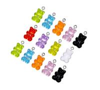 JOINPAYA Bärenanhänger Schlüsselanhänger 70 aus Transparentem Kunstharz Bunte Basteln Kleiner Candy Charm Zufällige Farbe für Selbstgemacht Schmuck Taschen Handyhüllen Geschenke