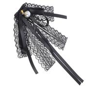 JOINPAYA Elegante Damen Brosche aus Stoff und Spitze mit Anstecknadel Schwarze Schleife Schont Kleidung für Frauen