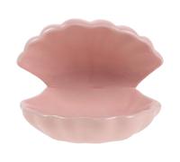 JOINPAYA Keramik Schmucktablett Muschelschale in Rosa Dekorative Schmuckschale mit Meeresmotiv Kleine Schmuckablage für Ringe Ohrringe und Schlüssel Organizer für Schminktisch und Kommode
