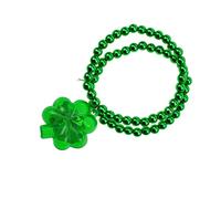 JOINPAYA Leuchtendes Grünes Kleeblatt Perlenarmband aus Kunststoff mit Auffälligem Design für St Patrick's Day Themenpartys und Festliche Anlässe