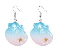 JOINPAYA Muschelohrringe Damen 1 Paar Kunststoff Strandohrringe Weiß für Mädchen Teenager Geschenk